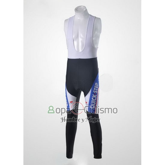 Quick Step Floor Ropa Ciclismo Culotte Largo 2011 Mangas Largas Blanco y Azur